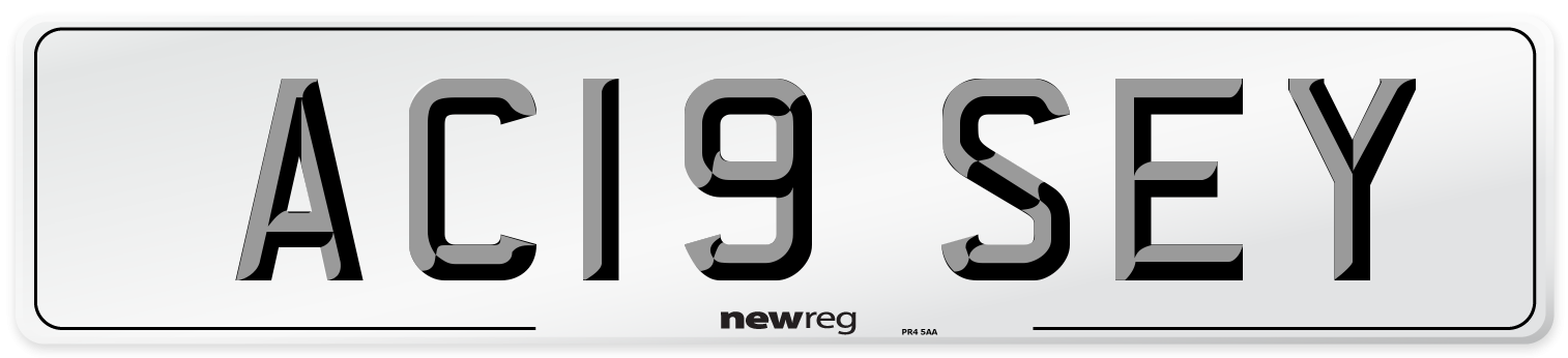 AC19 SEY Number Plate from New Reg